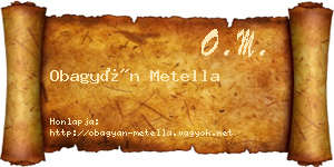 Obagyán Metella névjegykártya